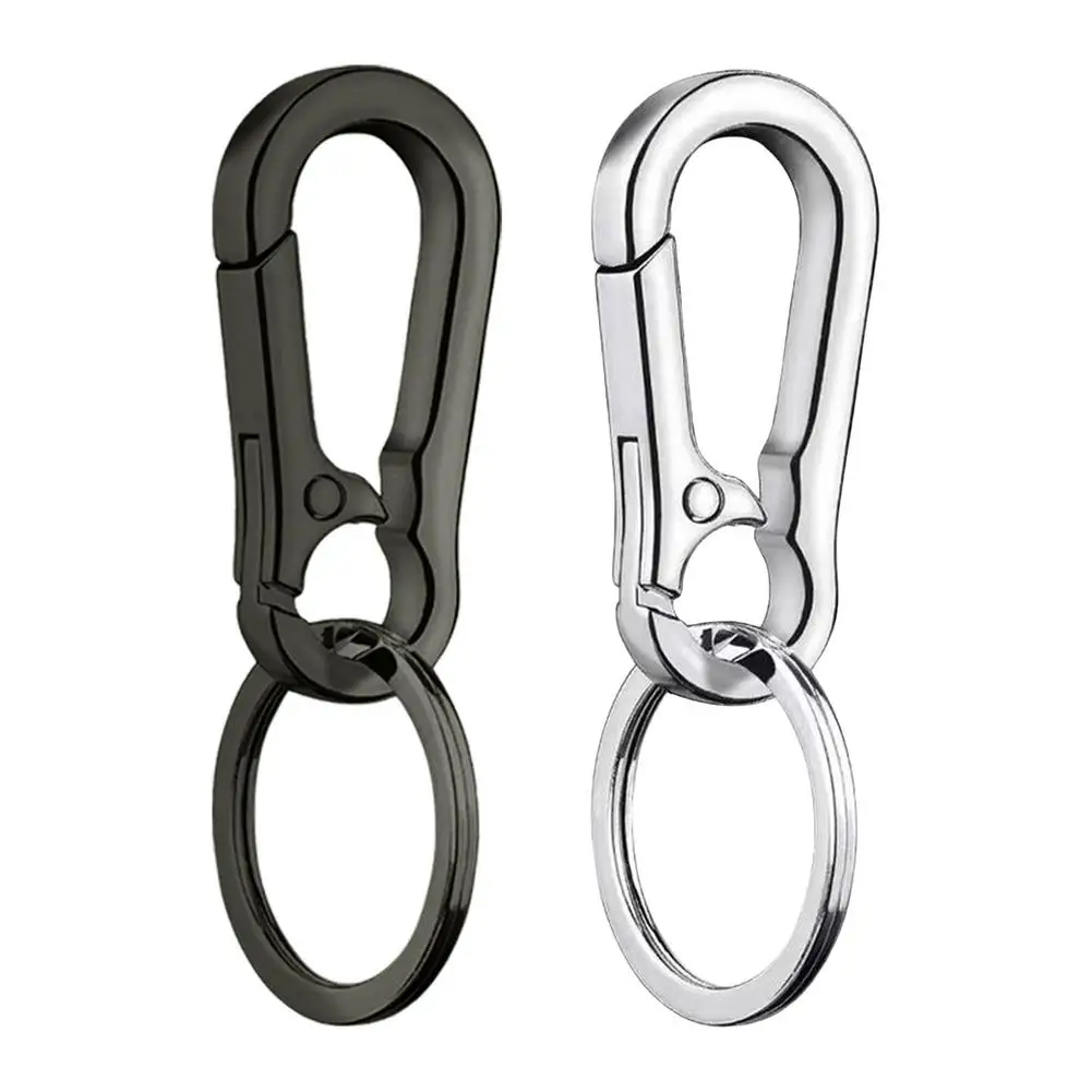 Unisex Key Chain Stainless Steel Gourd Buckle Carabiner Keychain Waist Belt Clip Keyring Anti-lost Ring Buckle Car Decor Gifts