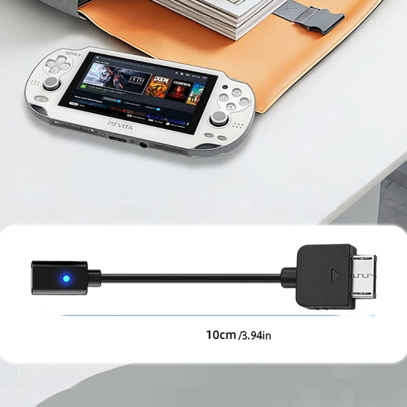 Cable USB C para Playstation Vita 1000, adaptador de carga con LED para consola PS Vita 1000, cable de alimentación 4
