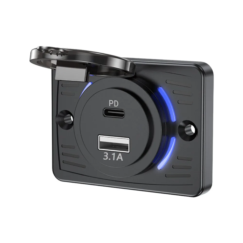 12V 24V Compatible Panel Mount USB Charger 2-4 Ports Shockproof Rubber Gaskets USB Charger Socket Flame Retardant Shell