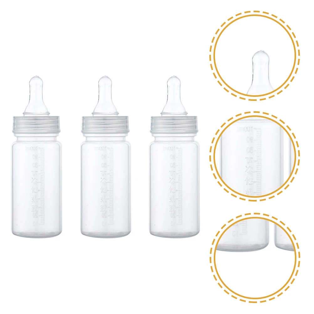 

4pcs Newborn Milk Bottle 100ml Transparent Disposable Bottles Scale Design Leak Proof Portable Infants Feeding Plastic