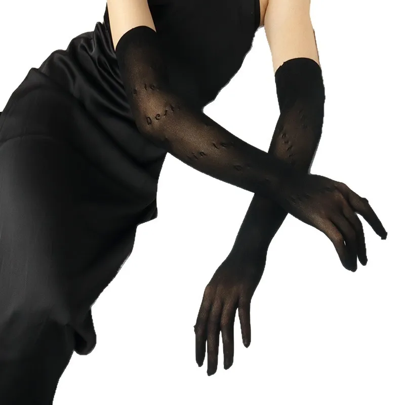 

Сексуальные кружевные перчатки, новые бесшовные чулки с надписью, солнцезащитные прозрачные шелковые свадебные перчатки с защитой от крючков