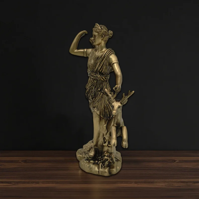 Goddess of The Moon Statue Crescent Moon Greek Roman Mythology Selene Luna Resin Sculpture for Home Altar Witchy Celestial Decor