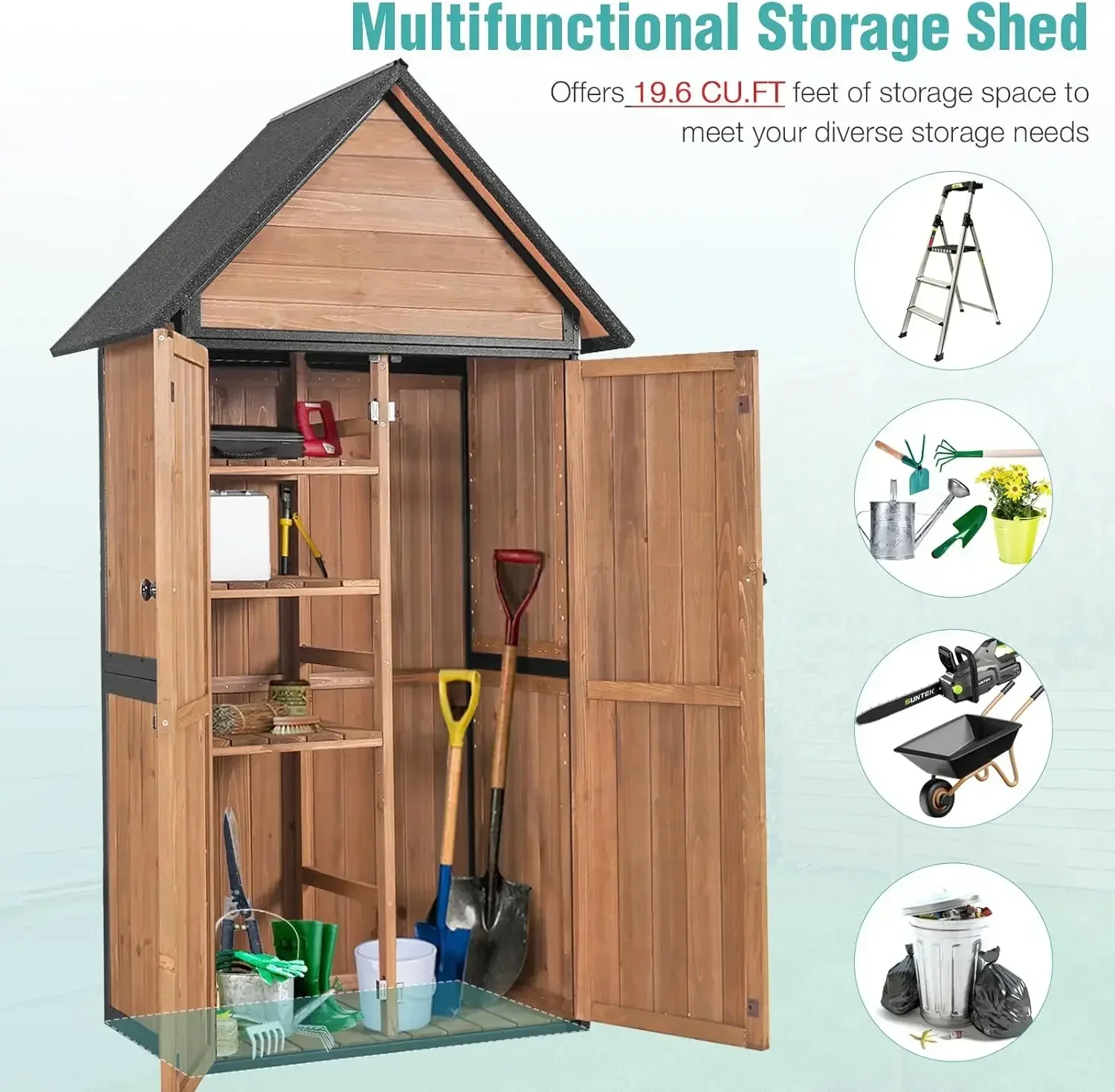 

[Best Seller, Buy Now!]Sheds Outdoor Storage,Garden Shed with Metal Frame Structure and Adjustable Shelves,Backyard Garden Patio
