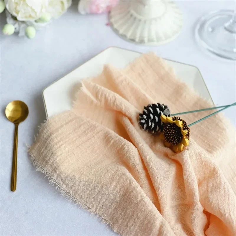

2PCS Wedding Napkin Cotton Cloth Tea Towel Dining Place Mats Wedding Supplies Linen Home Table Decor