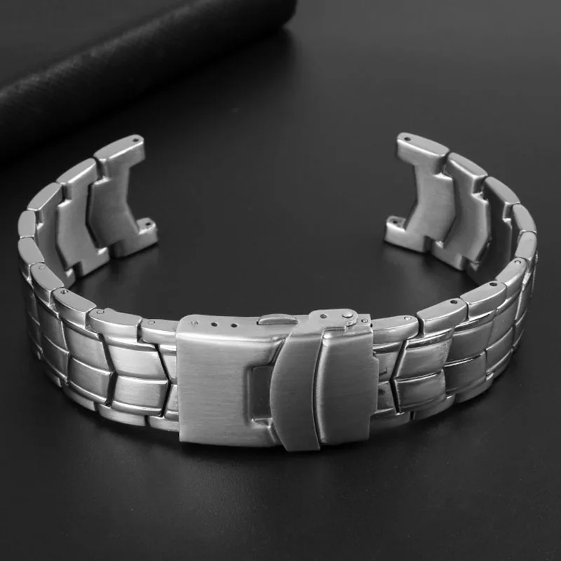 Solid Stainless Steel Genuine Watch band For CASIO Edifice EF-524 Watch Strap Bracelet Men Watchband Silver Safety Clasp EF524D