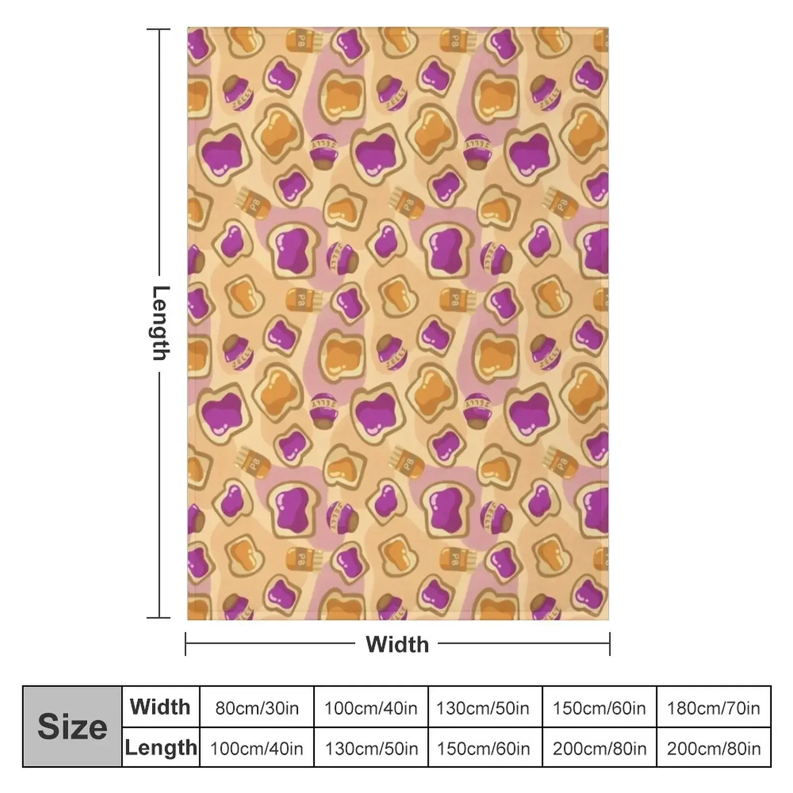 Peanut Butter & Jelly Throw Blanket couch cozy soft plush fuzzy picnic outdoor blanket