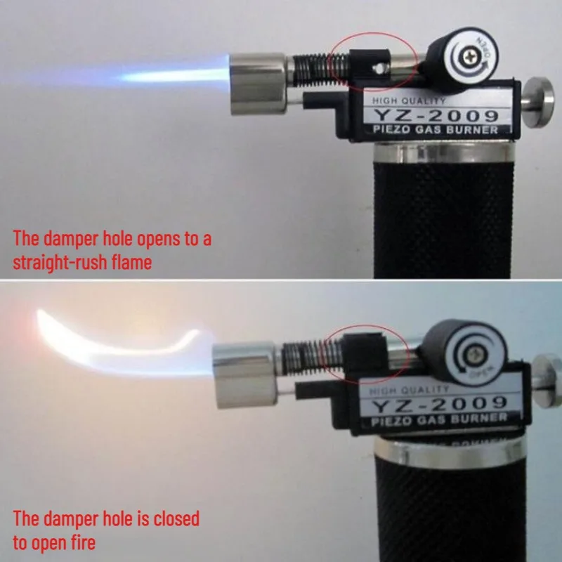 Nuovo metallo Spruzzatura Moschetto Accendino In Acciaio Inox Saldatura Domestica Gas Butano Pistola di Saldatura Ad Alta Temperatura BBQ All'aperto Ignificatore