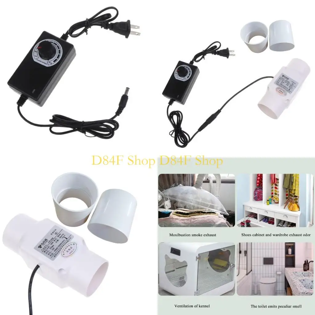 

D84F Air Extractor Silent Inline Ventilator Home Bathroom Kitchen Exhaust Ventilation