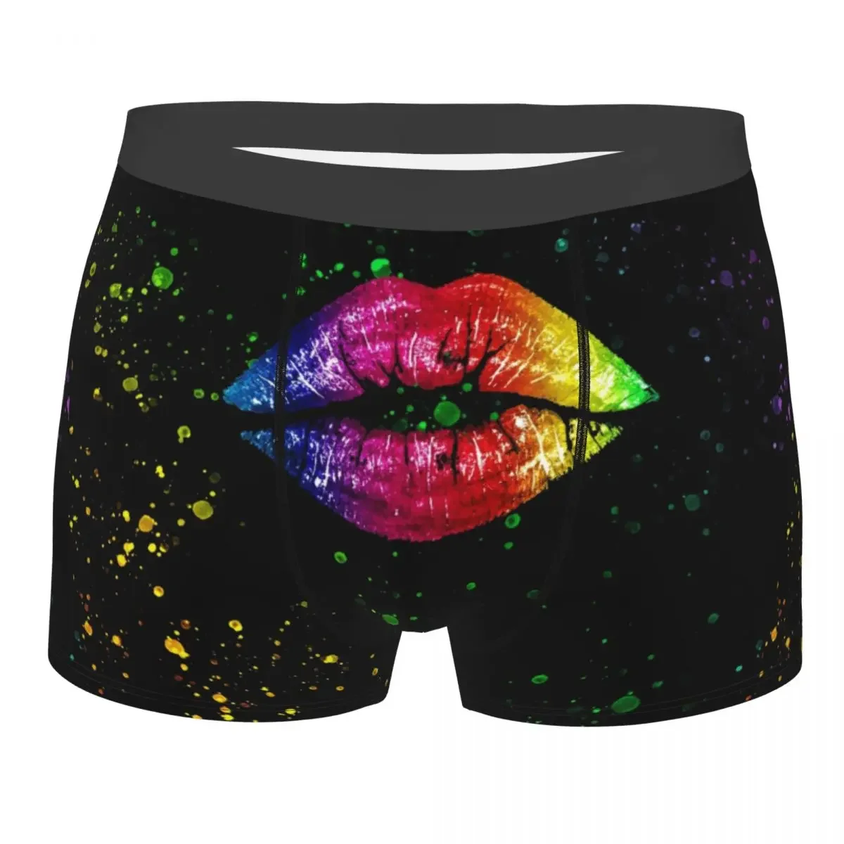 Men Female Lips Rainbow Underwear LGBT Bisexual Lesbian Queer Asexual Boxer Briefs Shorts Panties Homme Soft Underpants S-XXL