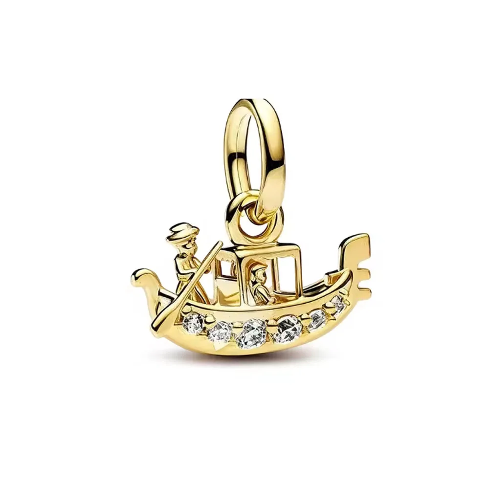 2026 New Silver Gold Ship Mouse Building Pendant Charm Bead Fit Original Women Bracelet Beer Wine Dangle 925 Jewelry Gift