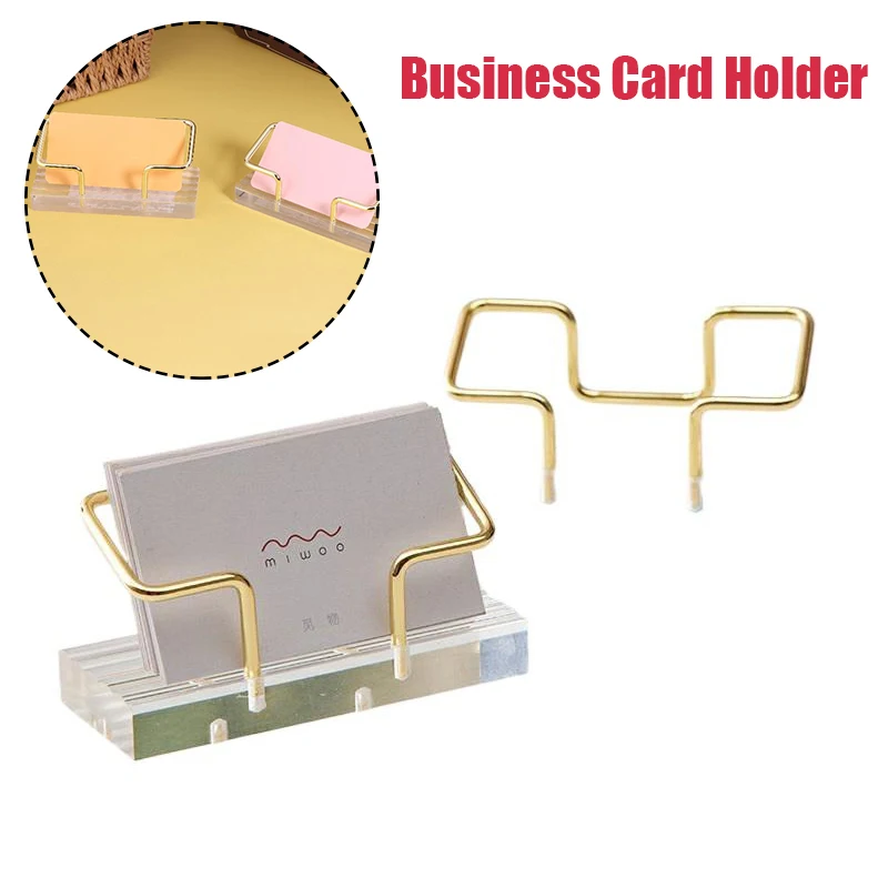 1Pcs Business Card Holder Desktop Card Display Stand Office Desk Bracket Organizer With Metal Frame Sticky Note Holder