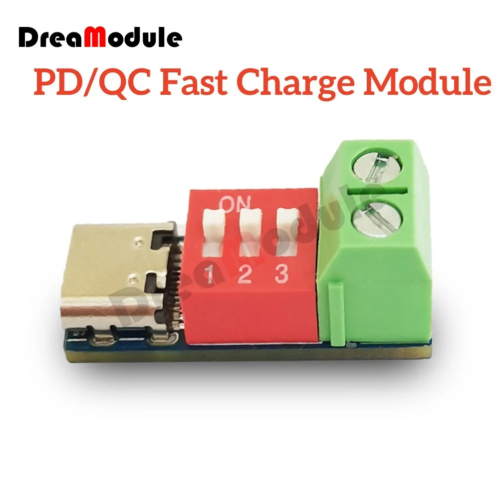 Type-C PD/QC Fast Charging Decoy Module Trigger 5V/20V Dial Code Adjustment DC Voltage Power Module Dial Adjustment Voltage