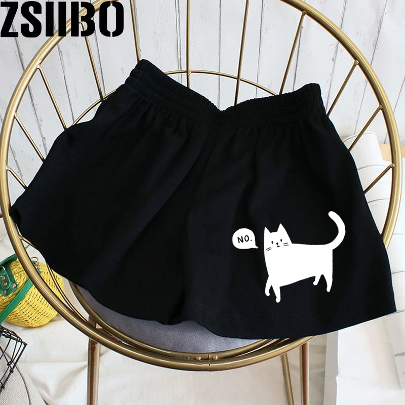 The little kitten that says no Cute printed shorts Casual Shorts For Spring & SummerWomen's Clothing Y2k Loose Women's Shorts