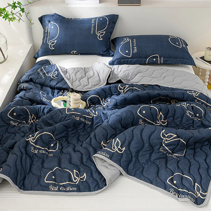 New Soft Skin-friendly Cooling Summer Quilt Refreshing Quilted Cool Blanket Lightweight Breathable Duvet Single Double Comforter