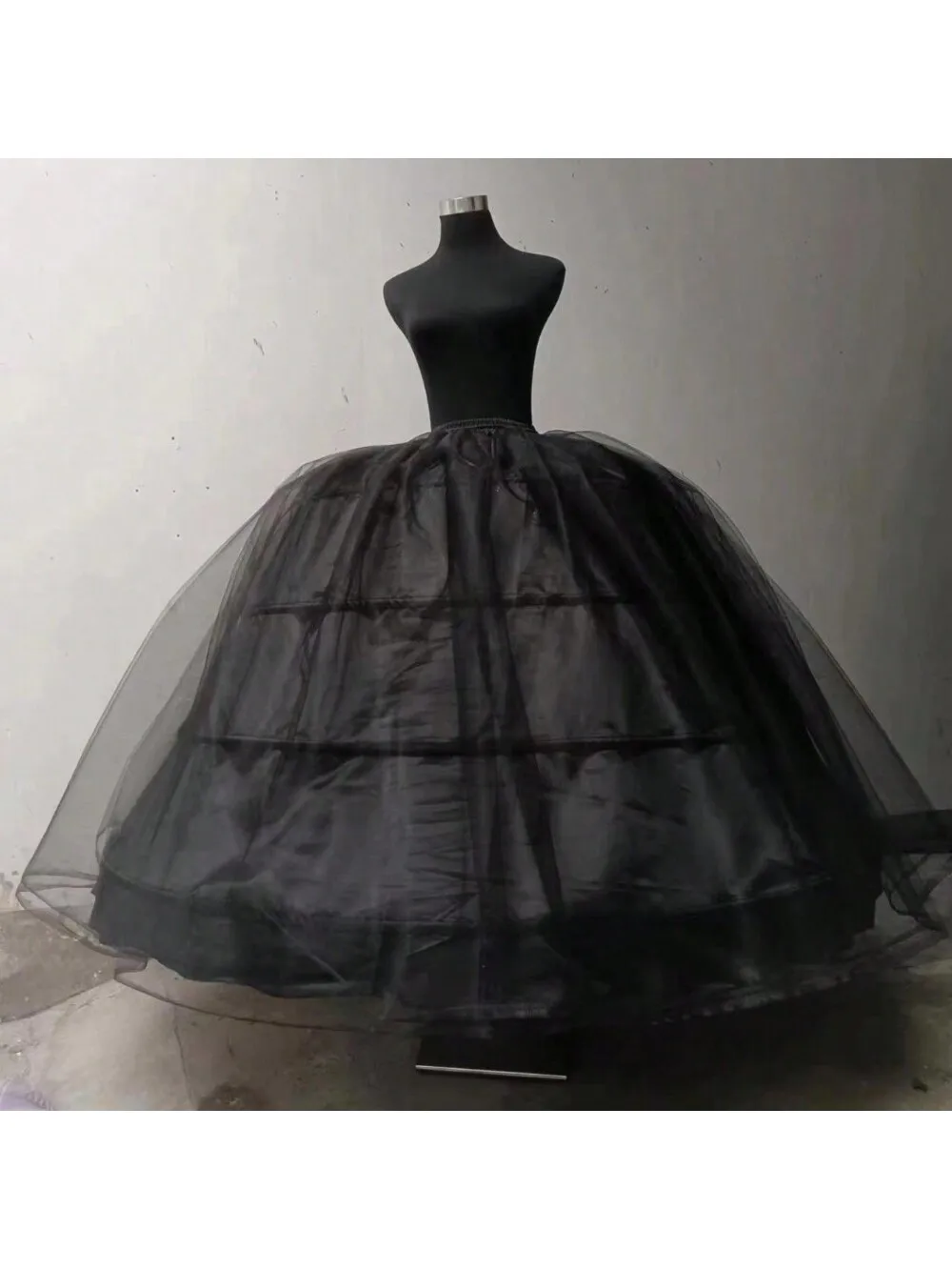 أسود حورية البحر الزفاف ثوب نسائي كرينولين تنورة زلة