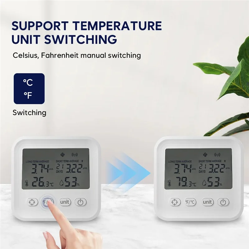 【Горячие товары】Регулировка данных температуры и влажности Внутренний детектор газа Radon Мини-радио Монитор качества воздуха Датчик Radon