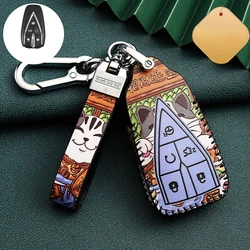 Hot Sale Leather Car Key Remote Fob Cover Shell Protection for Changan CS35 PLUS CS55 PLUS CS75 PLUS 2019 Interior Accessories