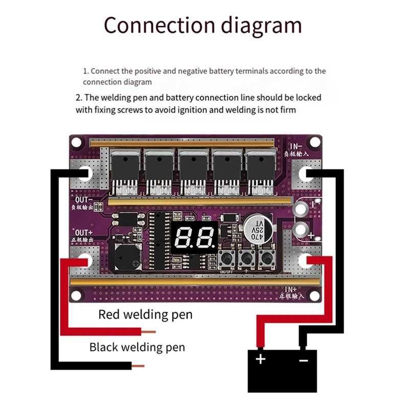 

DIY Spot Welder Spot Welding Machine Control Board 99 Gear Adjustable For 14650/17490/18650/21700/26650/32650 Batter