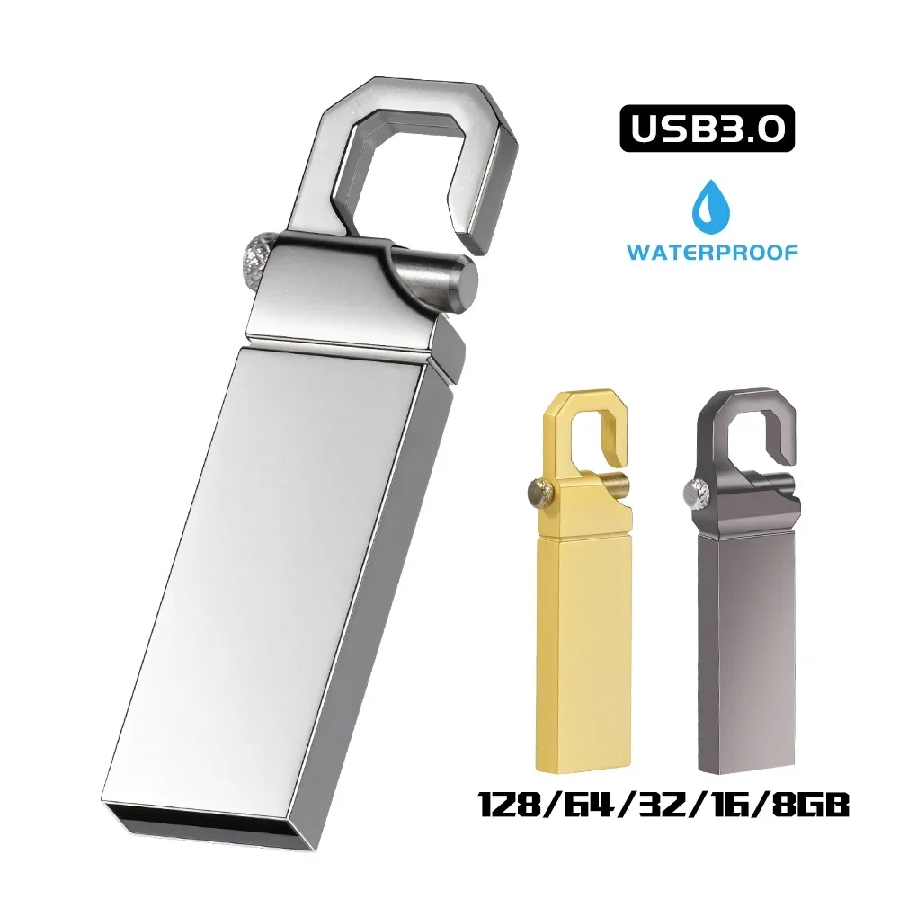 Mini Metal USB Flash Drive 128GB Black Golden Pen Drive 64GB 100% Real Capacity Memory Stick 32GB Creative Gift U disk 16GB