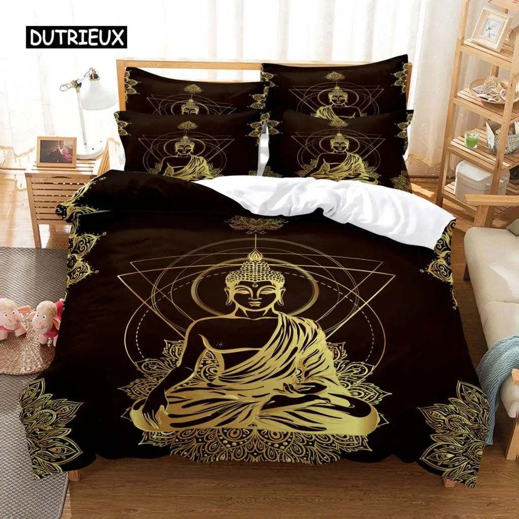 

Buddhism Set Duvet Cover Set 3d Bedding Digital Printing Bed Linen Queen Size Bedding Set Fashion Design
