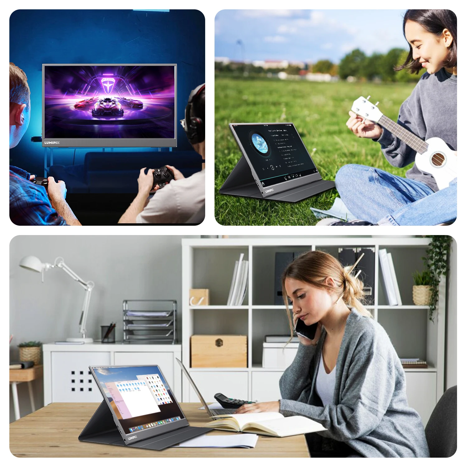 شاشة محمولة 15.6 بوصة 1080P FHD IPS شاشة عرض الألعاب مع USB-C وHDMI، شاشة ثانية خارجية رفيعة للغاية