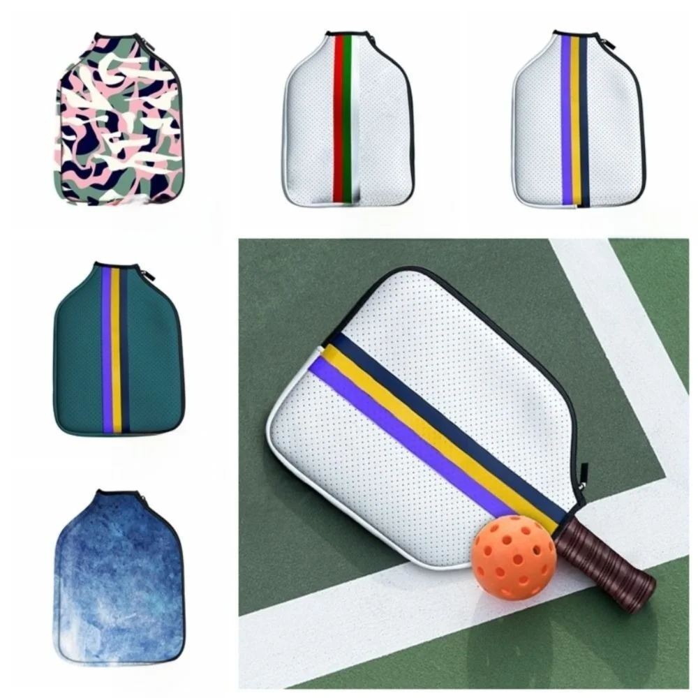 Zipper Closure Pickleball Paddle Cover Large Capacity Reversible Crossbody Pickleball Shoulder Bag Durable Strong