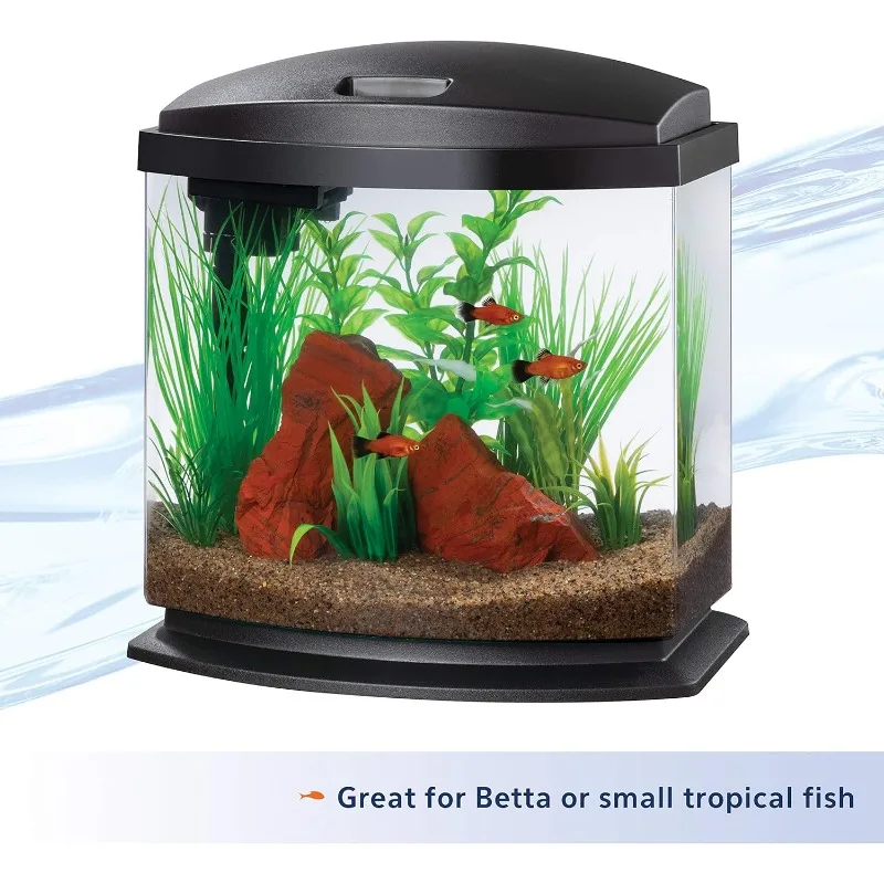 Imagem -05 - Pequeno Aquário Fish Tank Kit com Smartclean Tecnologia Led Minibow Preto 25 Galões