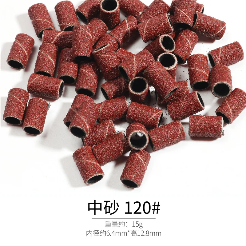 50 pcs 80# 120# 180# Nail Drill Sanding Band Medium Coarse Nail Drill Head Grinding Tools sand ring