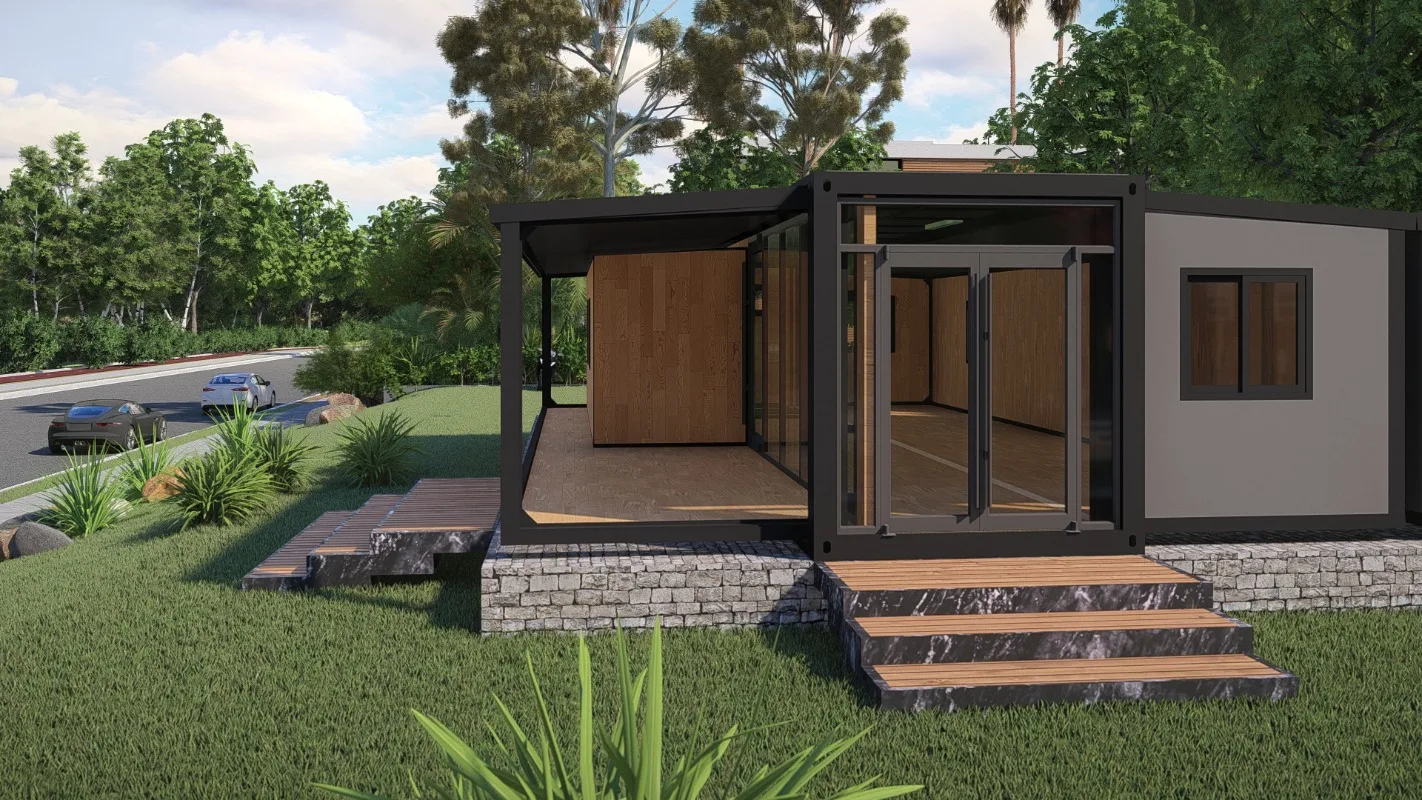 Modern Expandable Container House with Portable Mobile Home 20ft 40ft 2 3 Bedrooms Prefab Villa Panoramic Windows