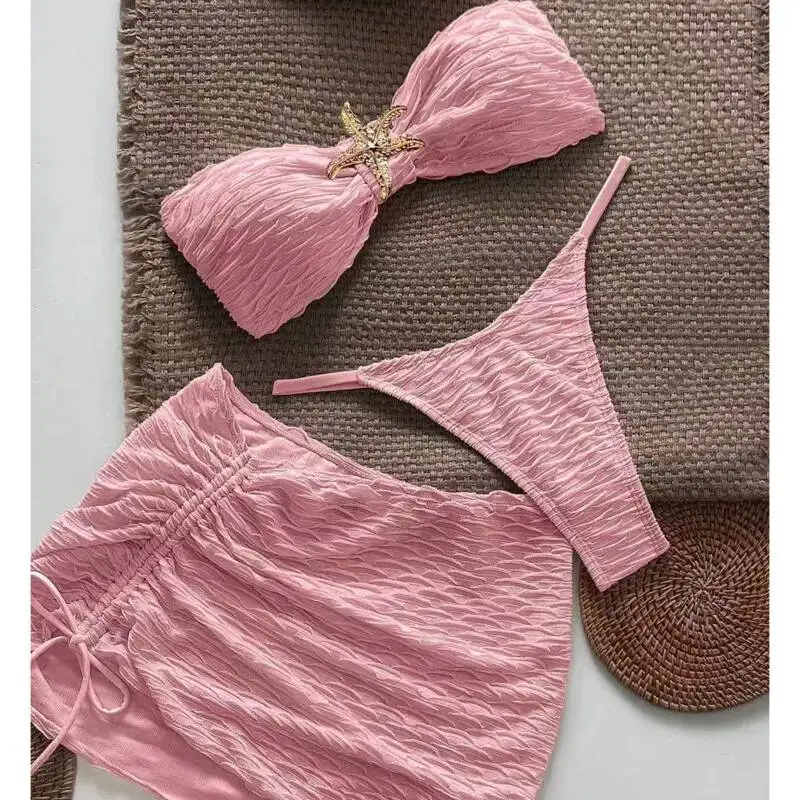 

New Sexy Bikinis Female Swimsuits Women Three-Piece Swimwear Beach Swimming Wear Bathing Suits Brazilian Bikini Set Pool Bather