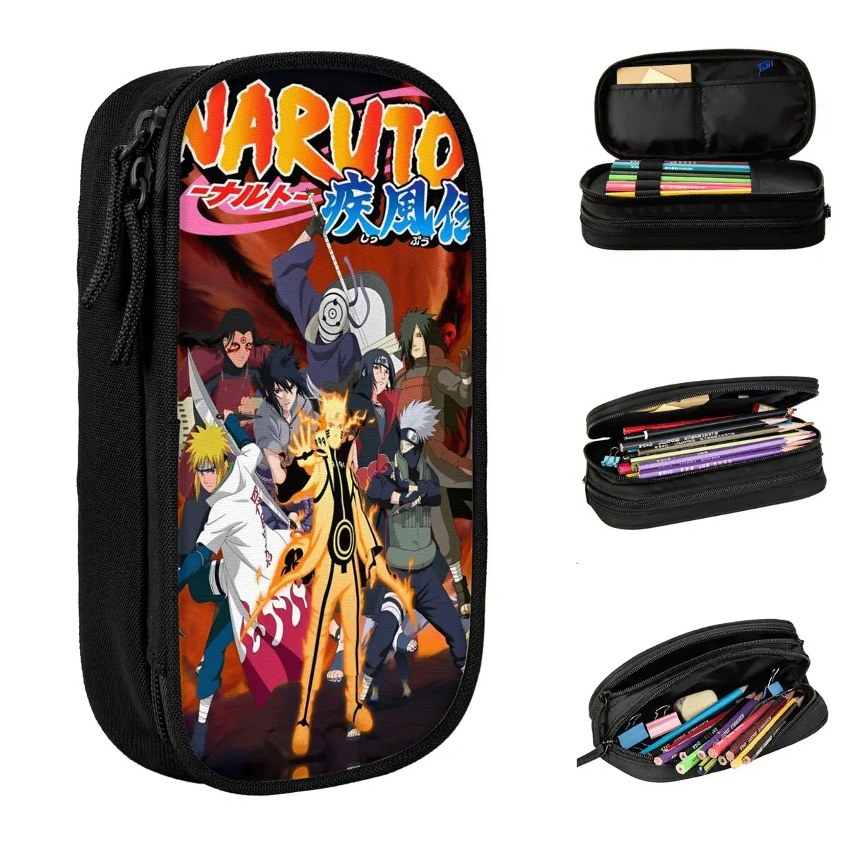 Classic Narutos Anime Pencil Cases Pencil Pouch Pen Holder for Girls Boys Big Capacity Bag Office Cosmetic Stationery