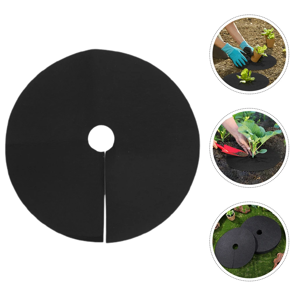 

10Pcs Eco Weed Barrier Nonwoven Fabric Tree Protector Mat Round Mulch Ring for Garden Orchard Landscaping Tree Mulch Ring
