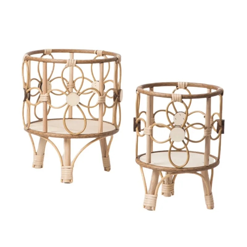 Nachahmung Rebe Landschaft Stil Hohl Blume Rack Desktop Kreative Blumentopf Rack Balkon Handgemachte Weben