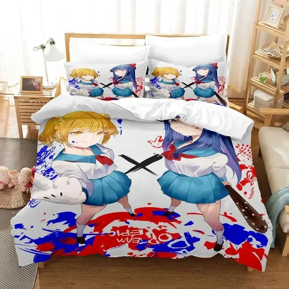 Anime Pop Team Epic PIPI Supplies Set Duvet Cover Set Bedding Sets Adults Bed With Pillowcases No Filling Luxury Birthday Gifts