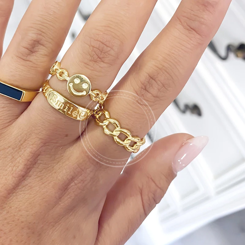 YUXINTOME 24k Gold-Plated/Silver Gold Star Zircon Shiny Round Thick RIngs Women Rock Punk Classic Fashion Jewelry 2021 Wedding