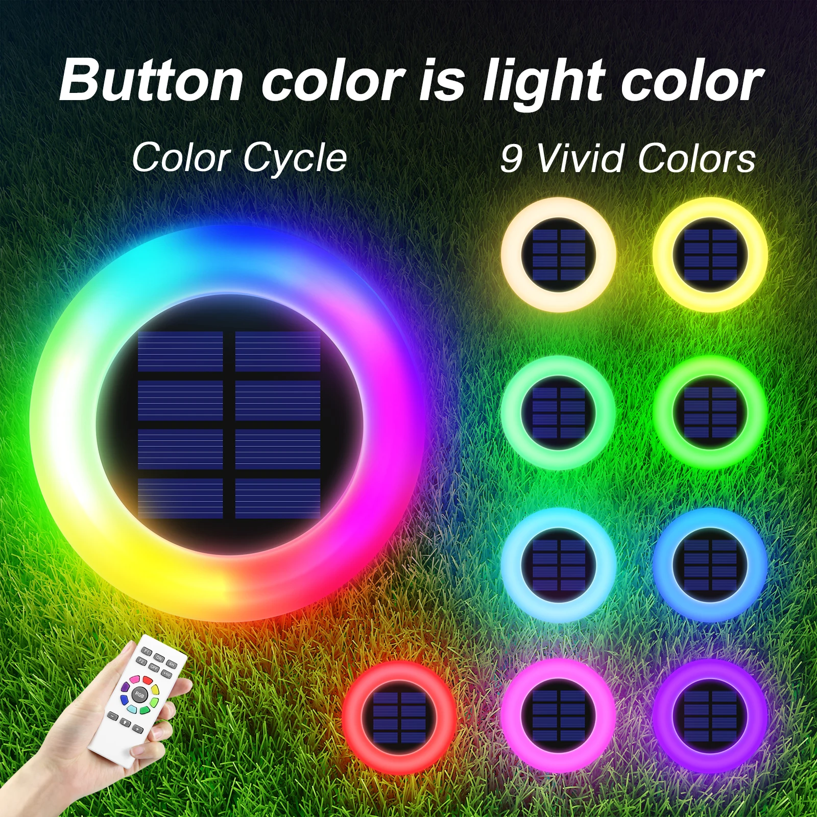 

6PCS Solar LED Floor Lamp 9 Colors Outdoor Lawn Light Waterproof Underground Lamps for Lawn Decoration Garden Pathway Courtyard