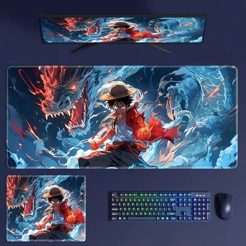 Oversized Anime Monkey D. Luffy Roronoa Zoro Computer Keyboard Pad Portgas D. Ace Computer Table Mat ONE PIECE Leather Mouse Pad