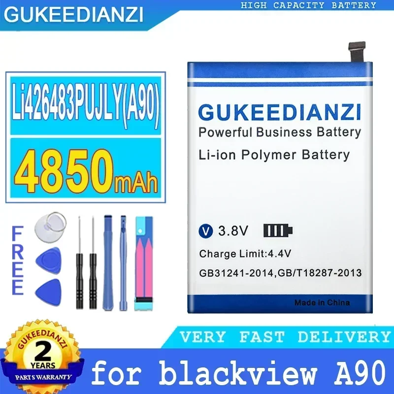 Rechargeable Mobile Phone Batteries Li426483PUJLY (A90) 4850mAh For Blackview A90 A 90 Portable Cell Phone Battery + Tools