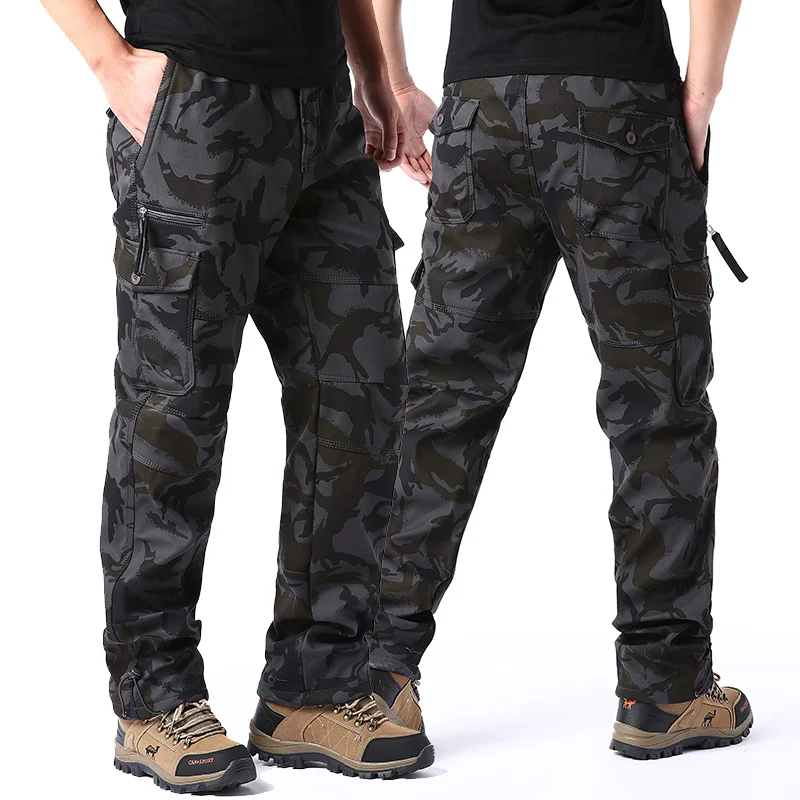 Big Size Mens Cargo Work Pants Durable Ripstop Tactical Pants with 7 Pockets Outdoor Hiking Woking Construction Pants