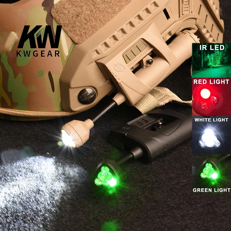 Tactical Mpls Fast Helmets Lamp 4 Modes Red Green White LED IR Signal Light Outdoor Hunting Scout Helmet Flashlight 