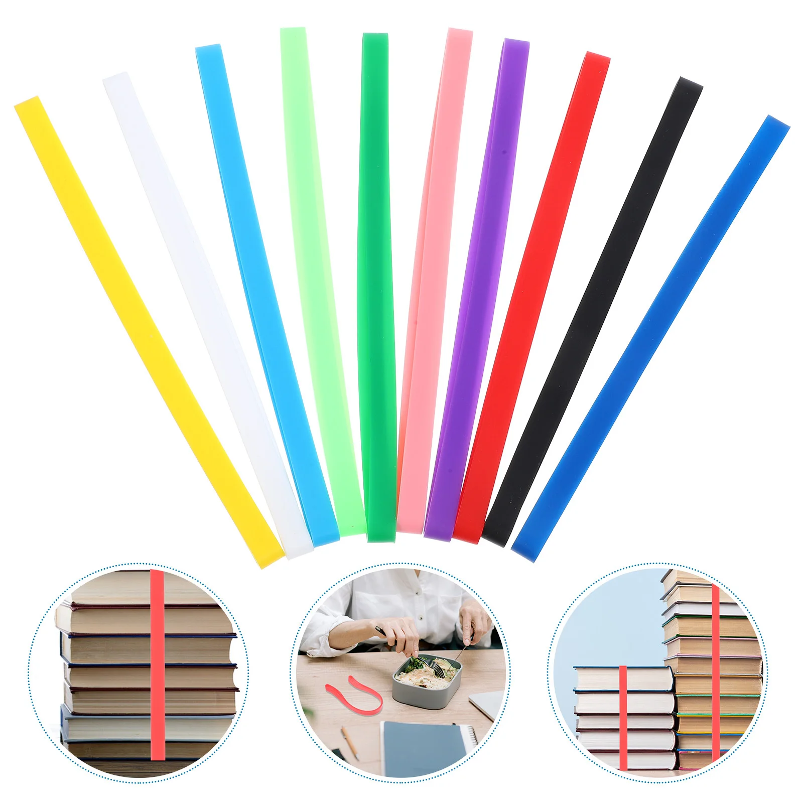 10Pcs Colorful Elastic Bands Strong Journal Strap for Travel Notebook Scrapbook Planner Wraps Office Accessories