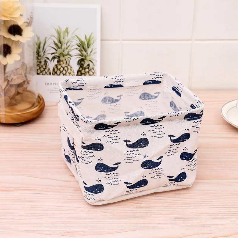 NEW Foldable Desktop Storage Basket Sundries Storage Box Underwear Cosmetic Organizer Jewelry Scarf Socks Storage Basket Bags