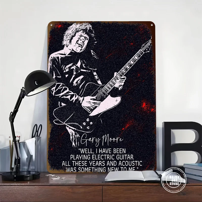 Gary Moore 3D Texture Metal Poster Customized Wall Art Tin Sign Gift for Mancave Decoration Bedroom Accessories Decor Room House