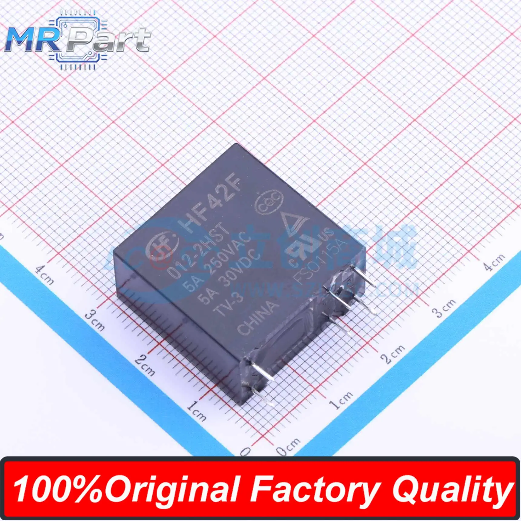 5 Pieces HF42F/012-2HST Ultra-small Medium Power 12V Relay 5A 250VAC Double Pole Single Throw Normally Open TV-3