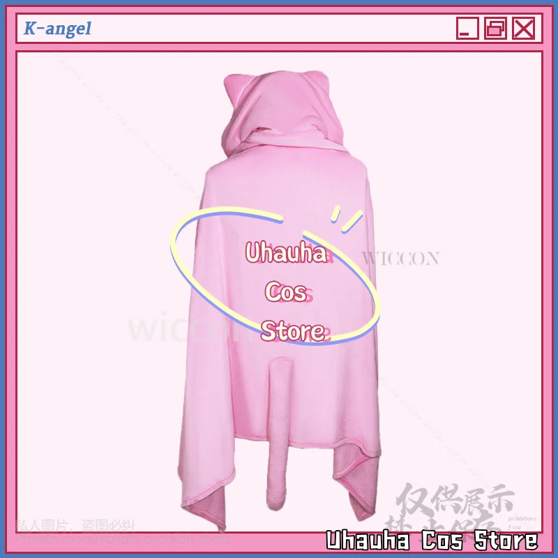 Anime Game NEEDY GIRL OVERDOSE Cosplay KAngel P-chan Costume Y2K Jirai Kei Blanket Kawaii Pink Cat Hooded Soft Cape Customized