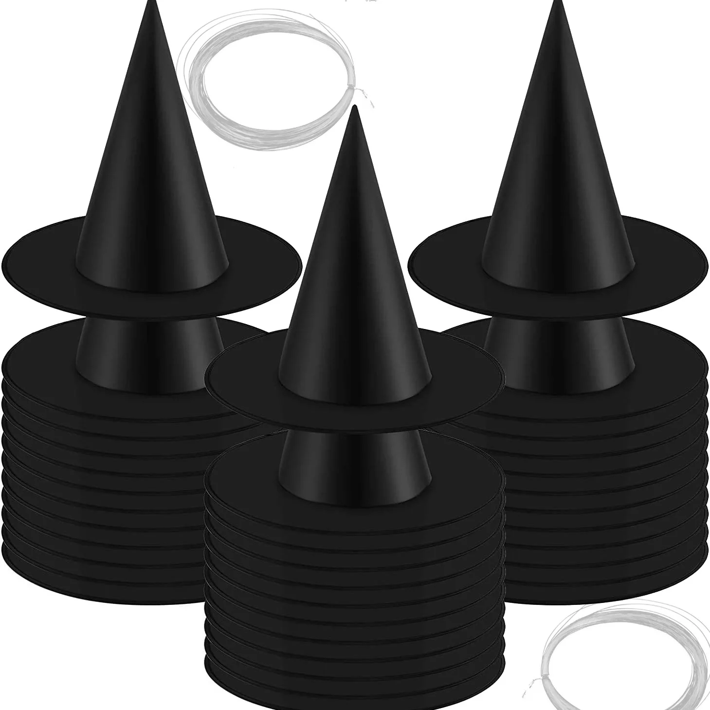 3/5 stücke Halloween Schwarz Hexe Hut Hof im freien garten Hängen Hexe Hut Halloween Party Cosplay Kostüm Requisiten Dekor Zauberer kappe