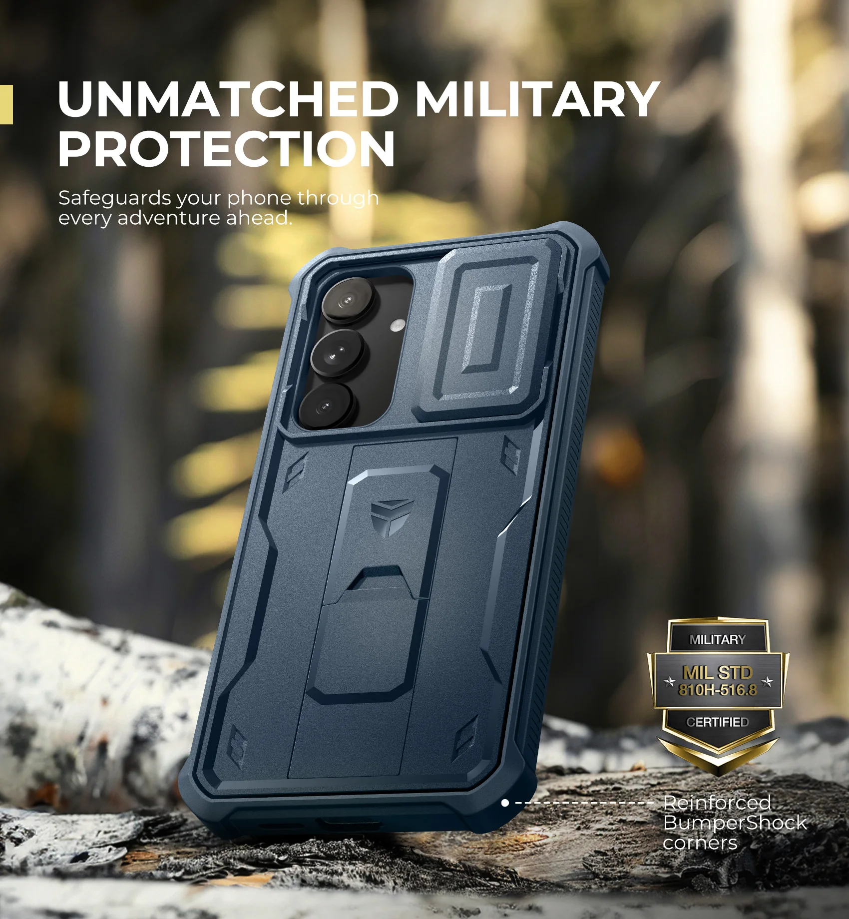 Dexnor For Samsung Galaxy S25 Plus 2025 Case Full Body Rugged Case with Camera Cover & Built-in Screen Protector Kickstand Case
