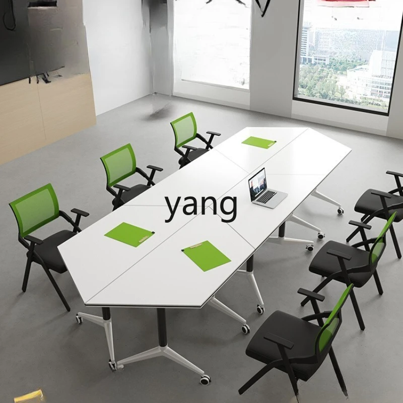 

TGF folding training table splicing multi-functional office strip table smart classroom table and chair