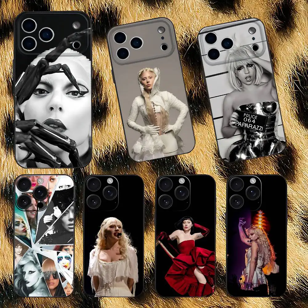 Coque de téléphone Singer L-Lady-GagaS Mayhem pour iPhone 17,16,15,14,13,12,11,Pro,XS,Max,XR,Plus,E,SE4,Mini couverture souple noire