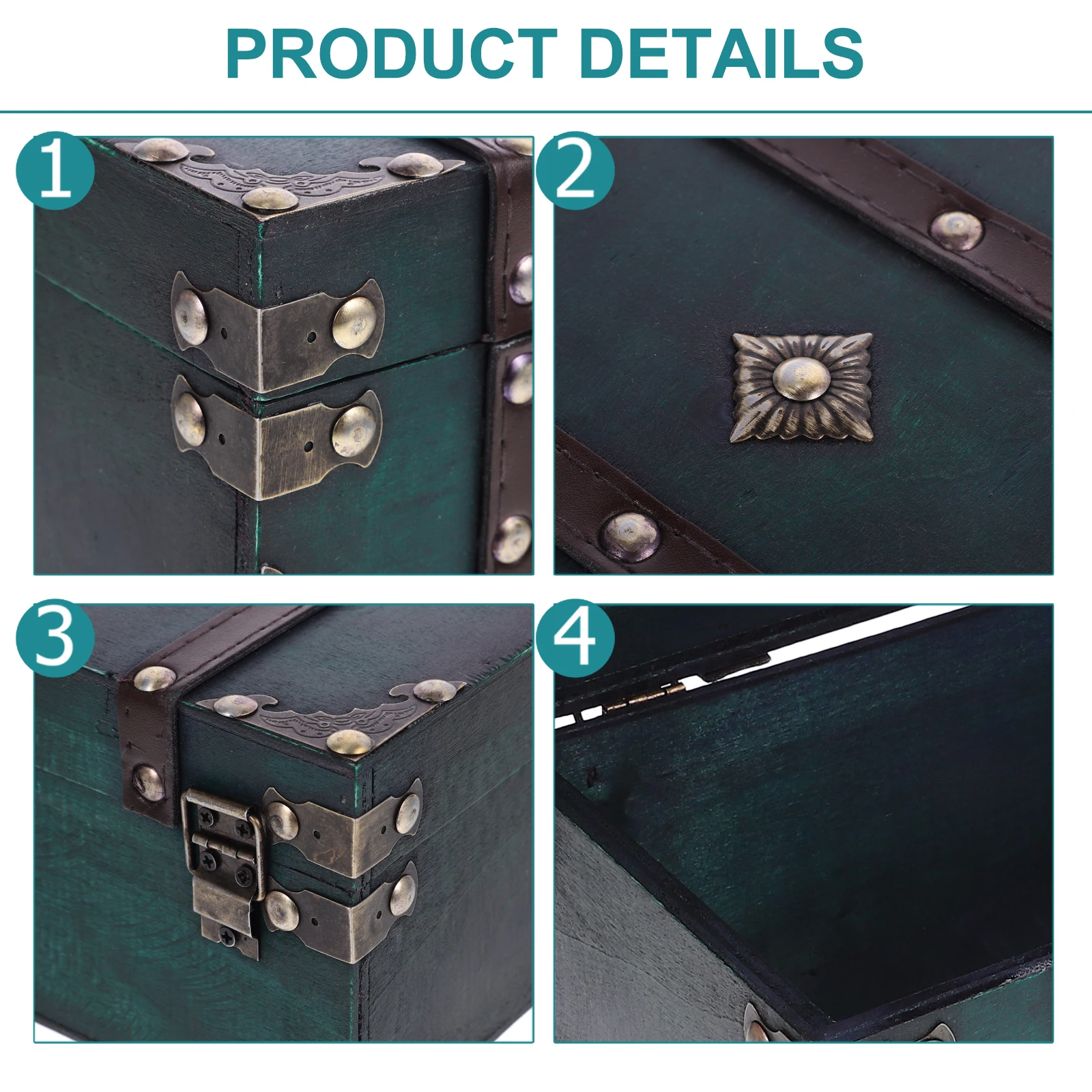 

Small Wooden Jewelry Box Vintage Trinket Storage Chest Retro Design for Household Items Travel Essentials Gift Present Idea